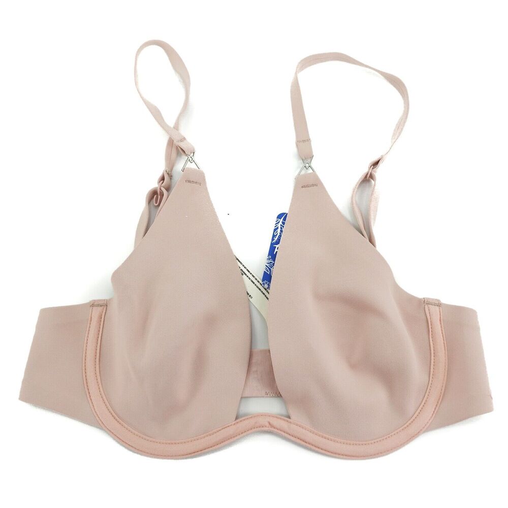 Free People Ari Underwire Spandex Bra Mooncake / Light Pink Plunge Size 34C